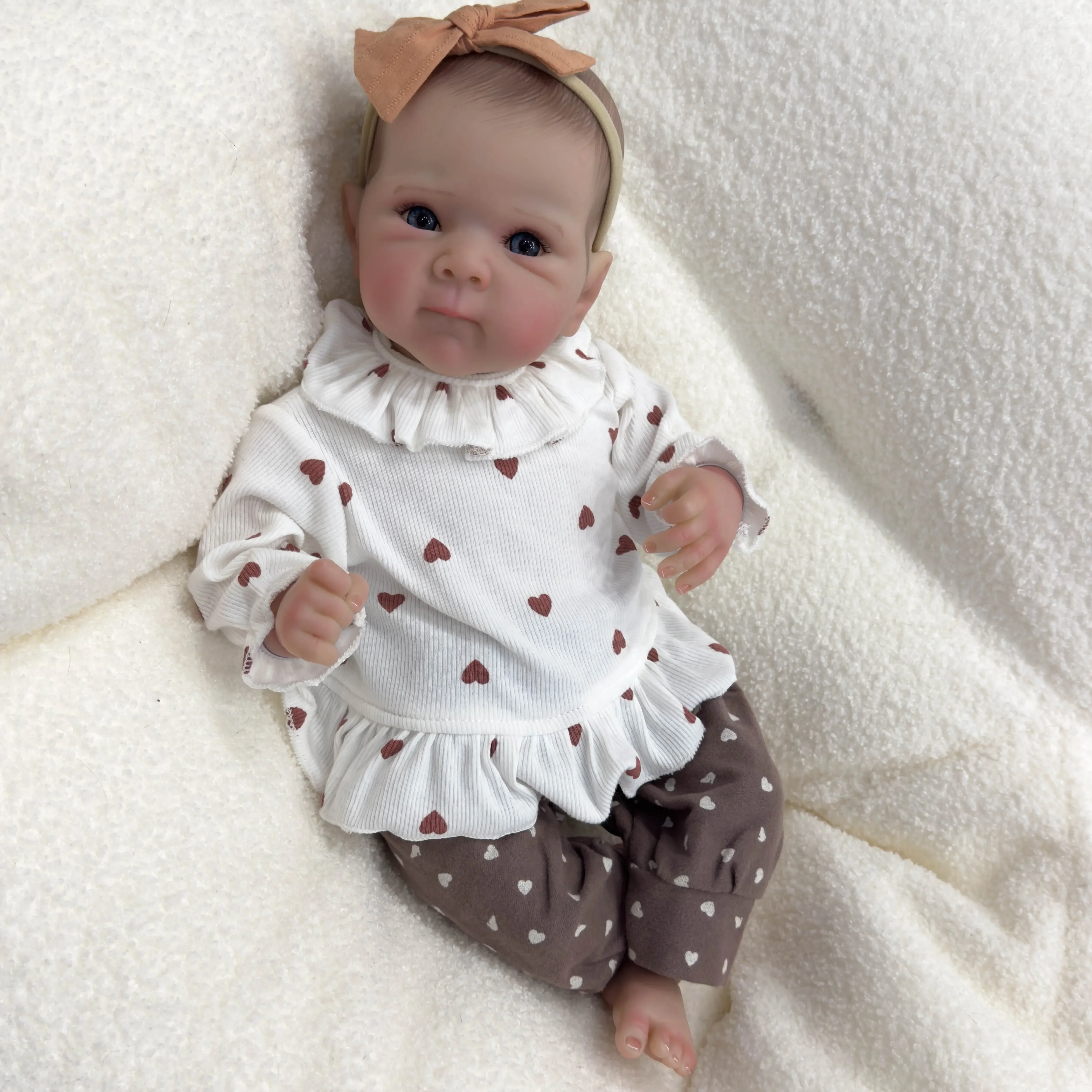 18inch Bettie Soft Cloth Body Reborn Baby Doll 100% handmade 3D Skin with Visbile Veins Collectible Art Doll Christmas Gift