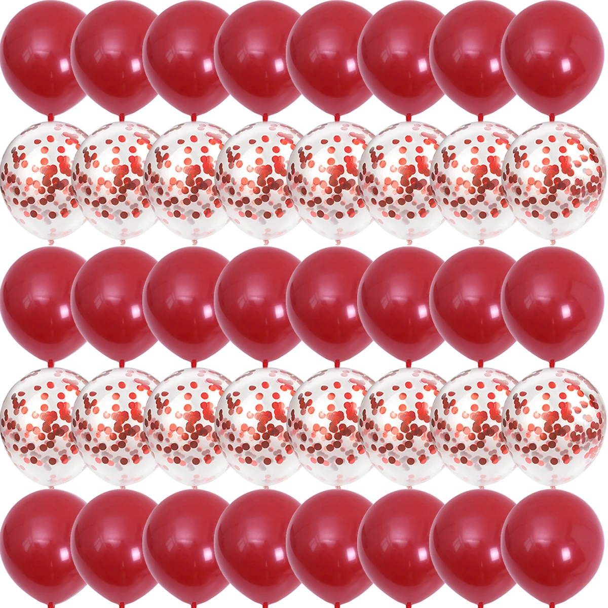 40PCS 10inch Ruby red, retro Balloons Gender Reveal Wedding Valentine's Day Baby Shower Birthday Globos Party Decorations