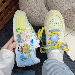 New cartoon Original SpongeBob SquarePants princess cute Casual shoes soft sports shoes for girlfriend gift EU size 35-44