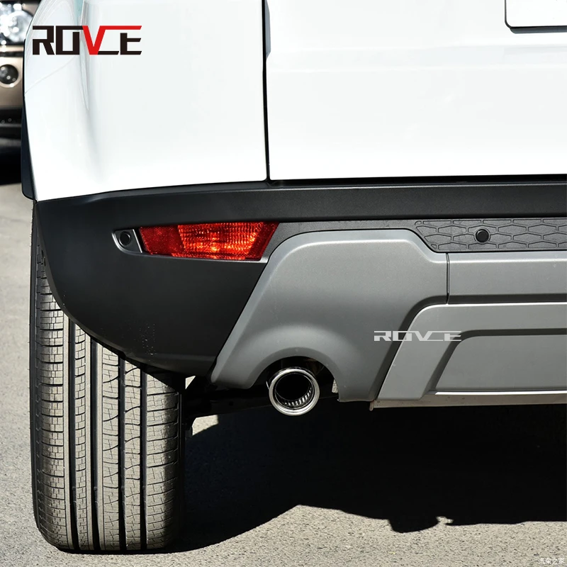 ROVCE Rear Bumper Insert Tail Throat Exhaust For Land Rover Range Rover Evoque 2012-2019 Prestige Style Car Accessories