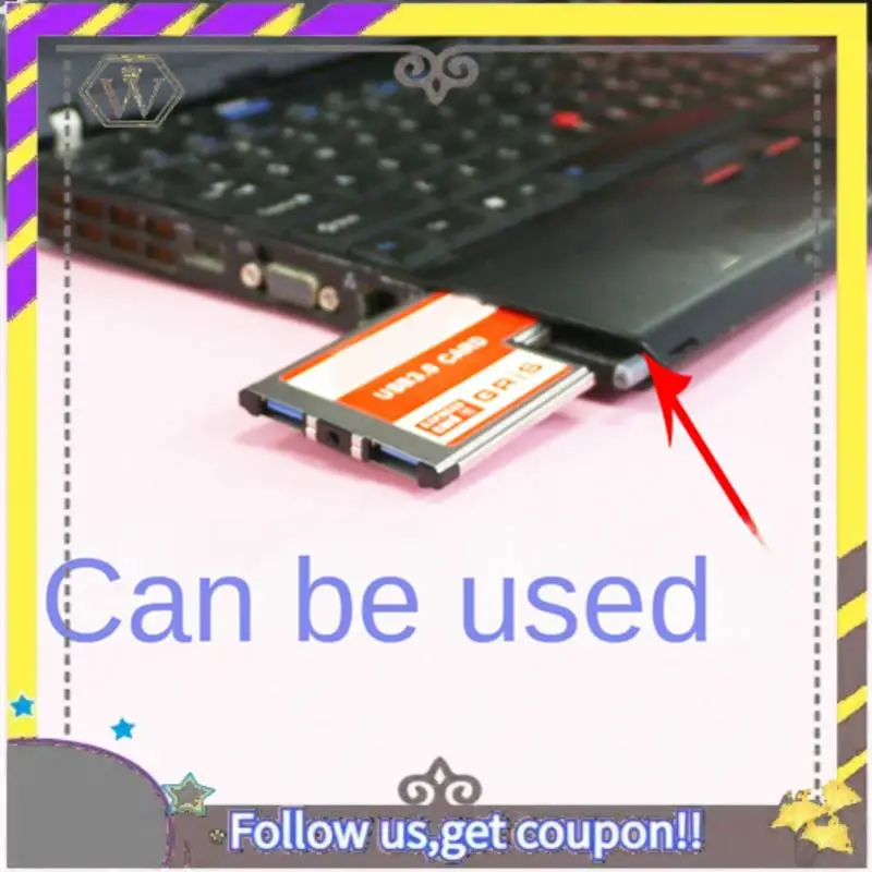 New 54Mm To USB 3.0 X 2 Port Expresscard PCI-E To USB Adapter Converter Express Card Metal+Plastic For Laptop Notebook