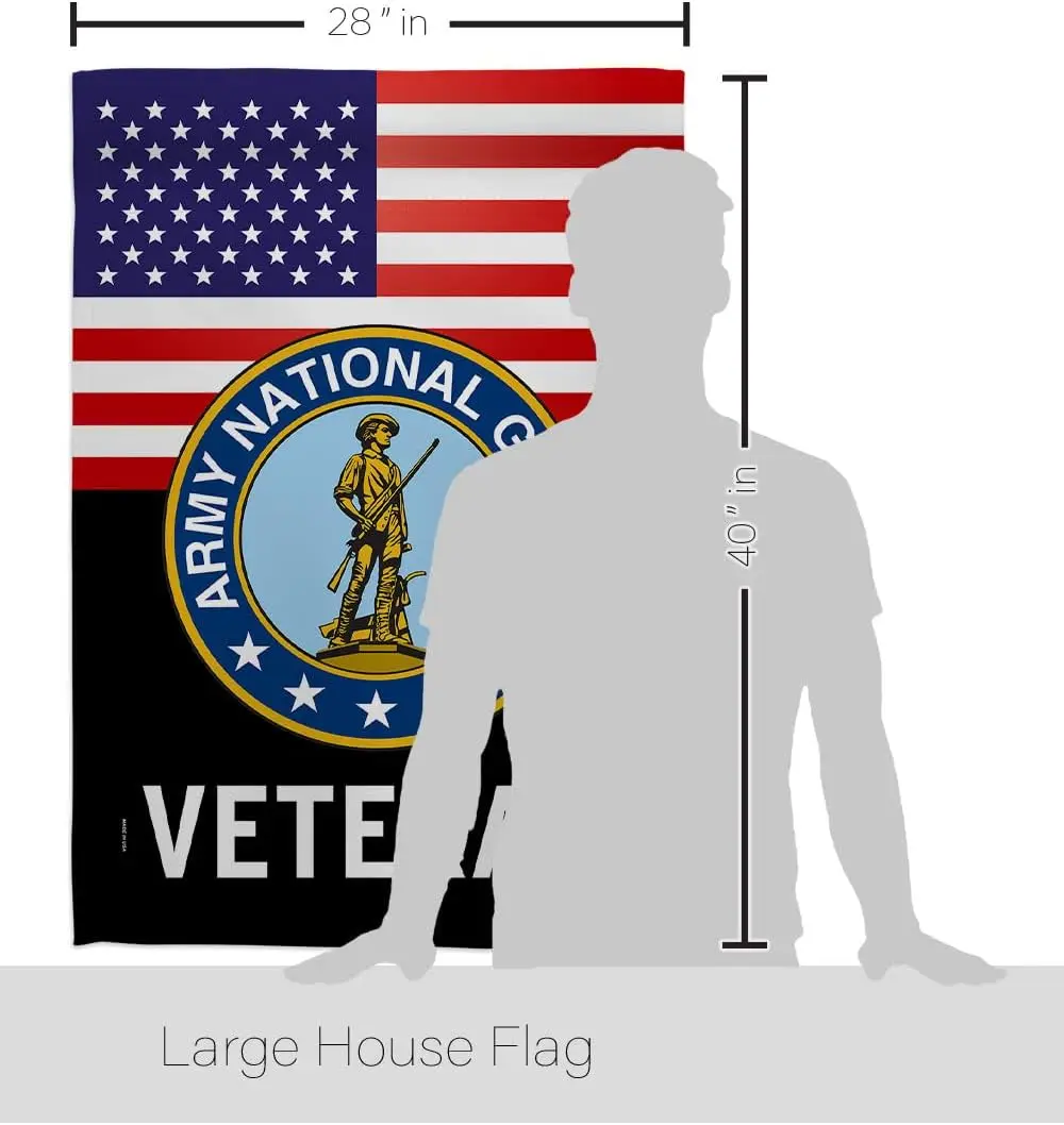 US Army National Guard Veteran House Flag - Armed Forces ANG United State American Military Retire Official - Decoration Banner