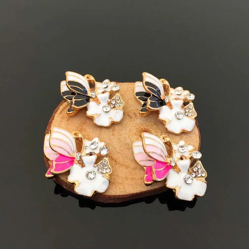 

Engood 50 шт. бабочка цветок сплав горный хрусталь пуговица для DIY сумки для волос обувь пуговицы винтажная отделка и украшения ремесло