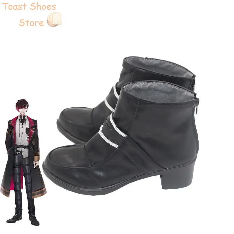 XSOLEIL Ver Vermillion Cosplay Shoes Vtuber Cosplay Prop PU Leather Shoes Halloween Carnival Boots Costume Prop