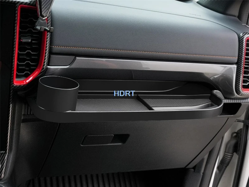 Car Styling Front Passenger Storage Box Instrument Panel Water Cup Holder Organizer‌ Cover Accessories For Ford Ranger T9 2023 +