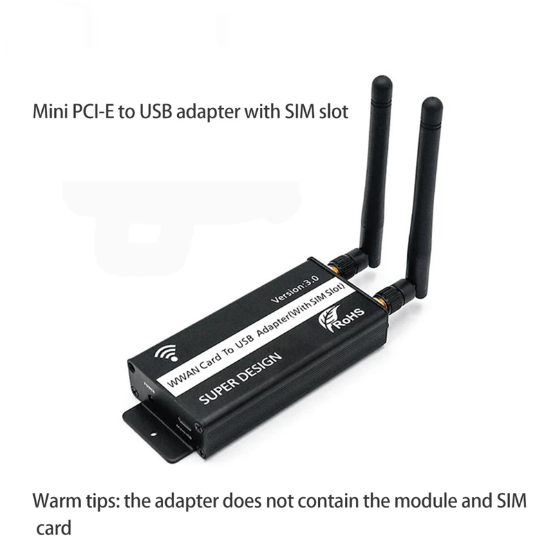 Mini PCI-E PCI-Express to Mini USB Adapter with SIM Card Slot for WWAN/LTE/Gsm/Hspa/GPS 3G/4G Wireless Mini Pci-e Card