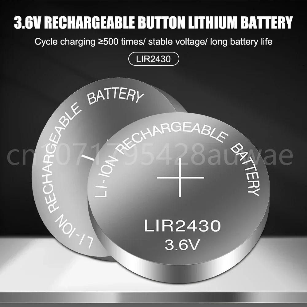 1-5PCS 3.6V 60mAh LIR2430 LIR 2430 Rechargeable Li-ion Cell Coin Button Battery Replace for CR2430 PD2430