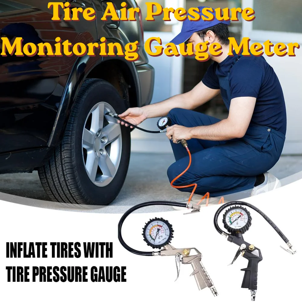 

Car & Motorcycle Tire Air Pressure Monitoring Gauge Tester High-precision Long Tube Tire Gauge Meter Measurement Tools