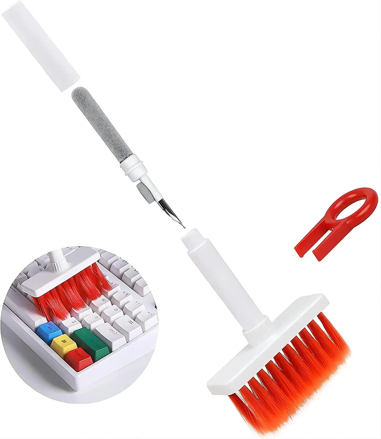 5 in 1 Keyboard Keycap Puller Cleaning Brush Kit Earbuds Cleaner for various kinds Bluetooth Earphones Case Cleaning Tools