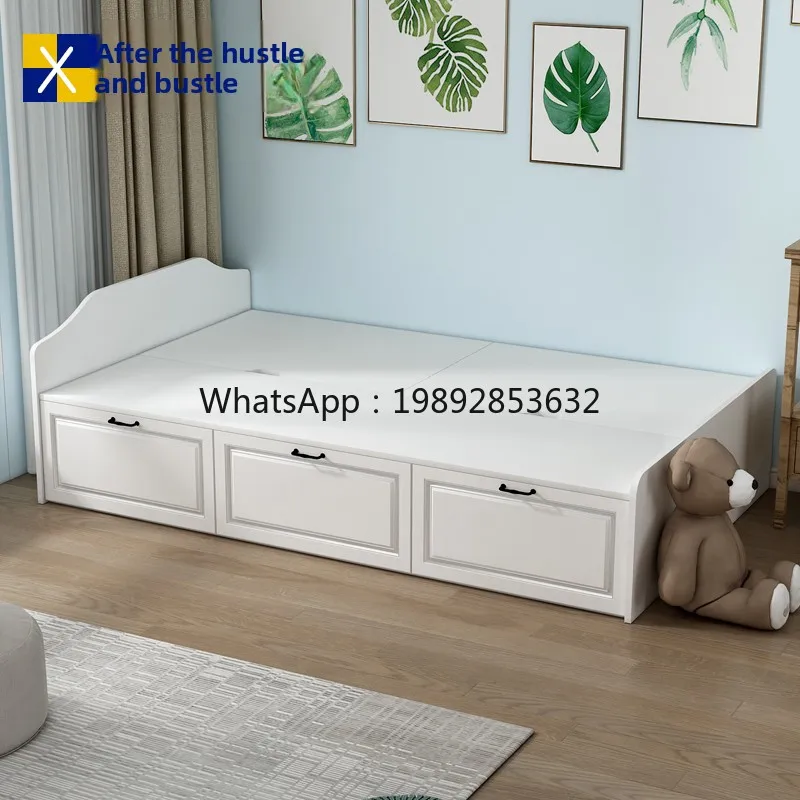 

YFY High Box Storage with Drawers 1m Single Bed Small Apartment Panel Bed Pneumatic Flip Bed