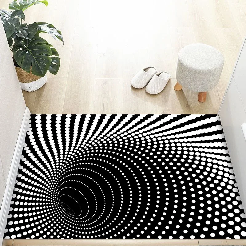 

3D Hole Three Dimensional Simulation Bathroom Mat Chess Hole Doormat Kitchen Carpet Balcony Rug Home Decor