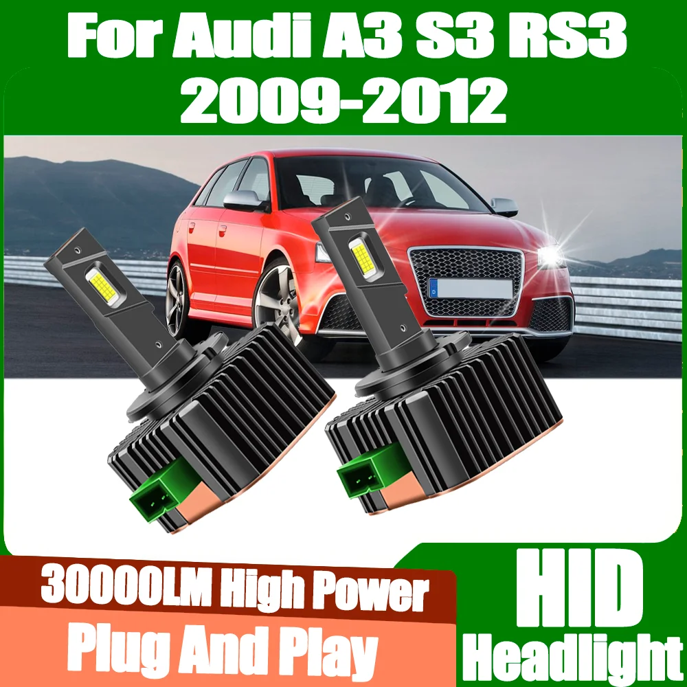 

2X 6000K White HID Xenon Lamps Canbus No error Car LED Headlights Bulbs 30000LM High Power 12V 24V For Audi A3 S3 RS3 2009-2012