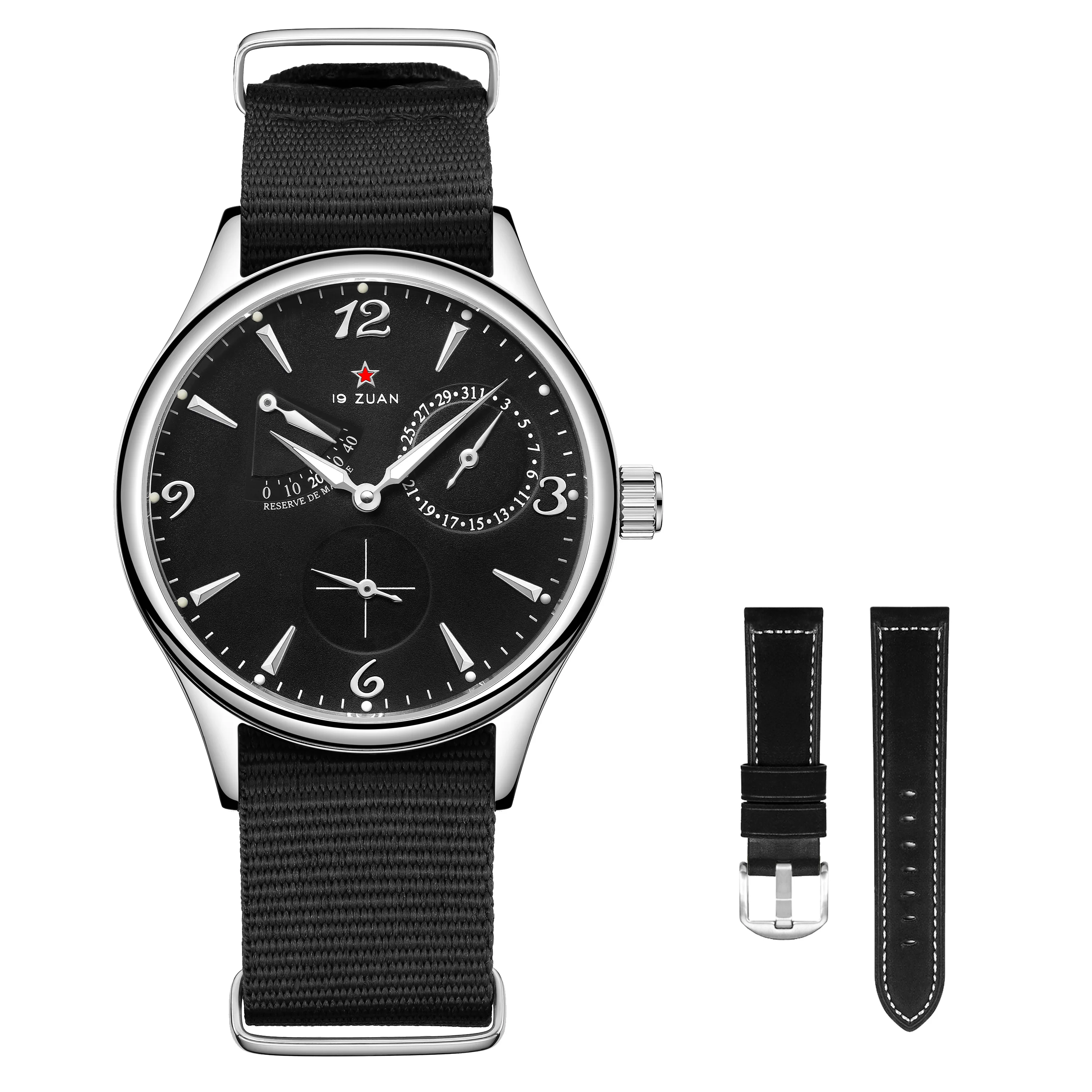 Mens 1963 Pilot Watch 40mm Seagull ST1780 Automatic Mechanical Movement 50m Waterproof Sapphire Crystal Luminous Calendar watch