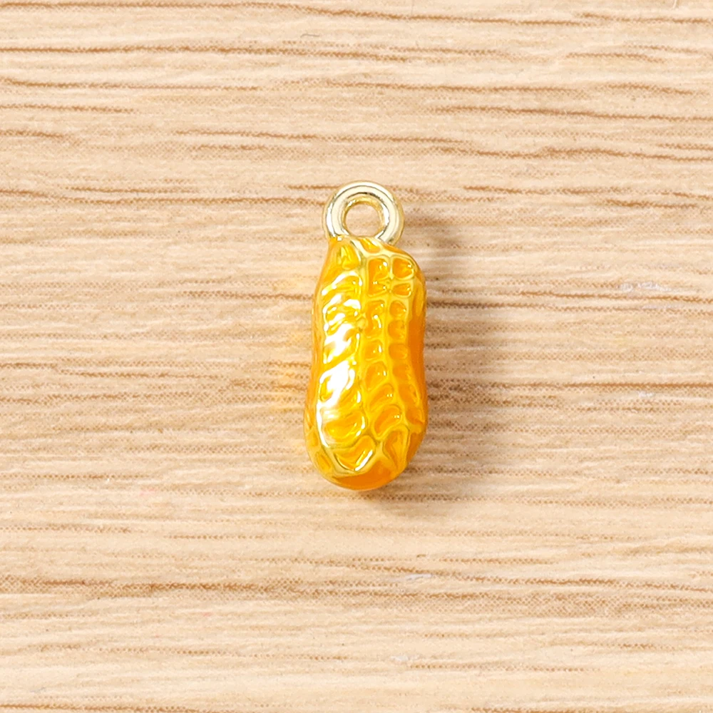 Tusember 5 Stück Niedliche Erdnuss-Simulationsanhänger Erdnuss-Dangle-Charm-Perlen für DIY Sterling Marken-Armband Schmuckherstellung – Detail 4