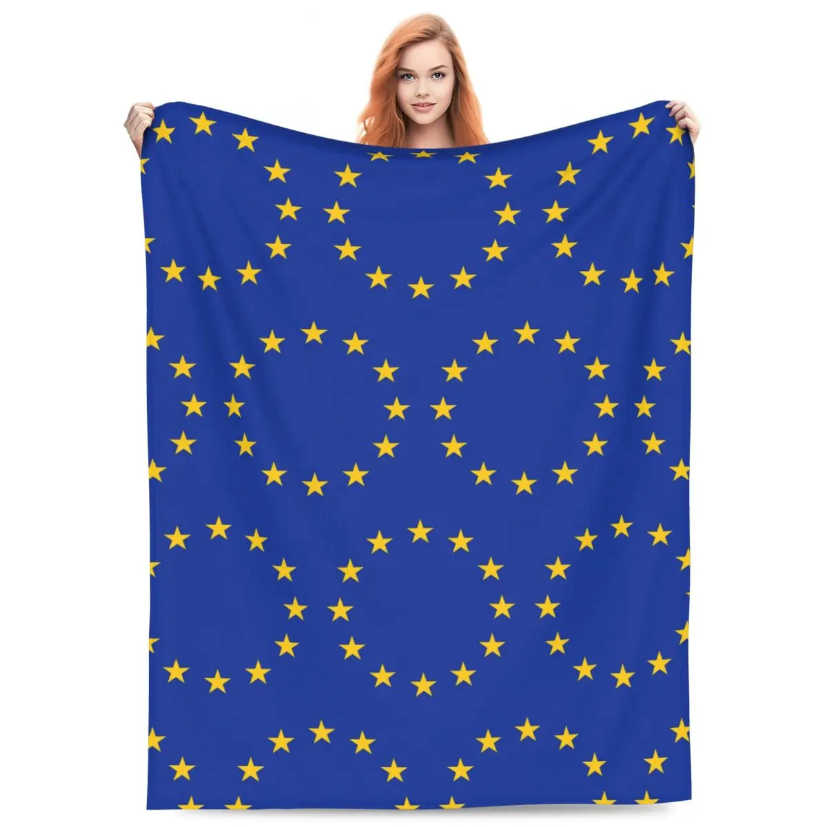 Europe European Union EU Stars National Flag Blanket Flannel Sofa Throw Blanket Lightweight for Home Throws Bedspread Quilt
