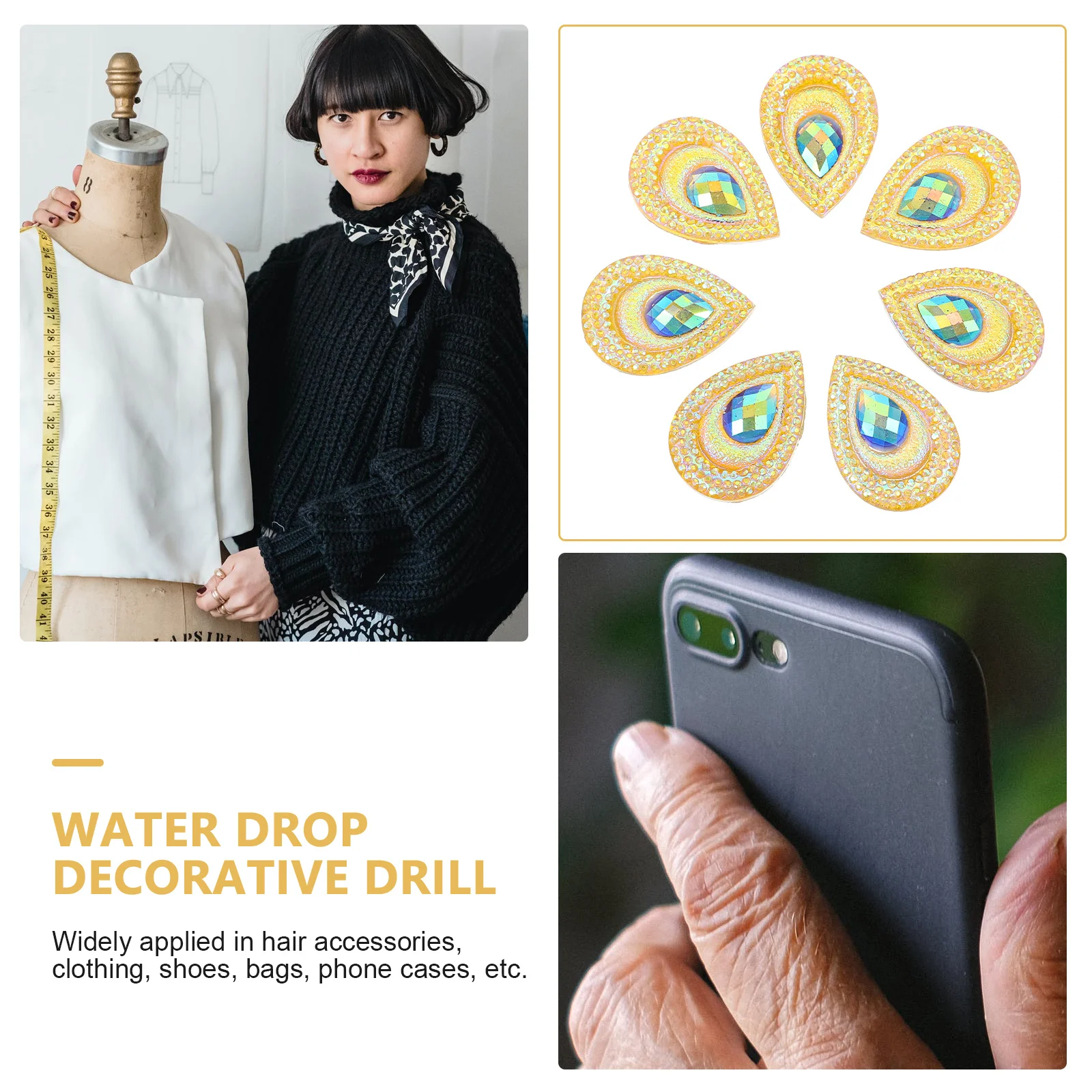 

1Set Peacock Rhinestones Water Droplets Resin DIY Clothing Accessories Dress Shoes Bags Embellishment Flat Back Wedding