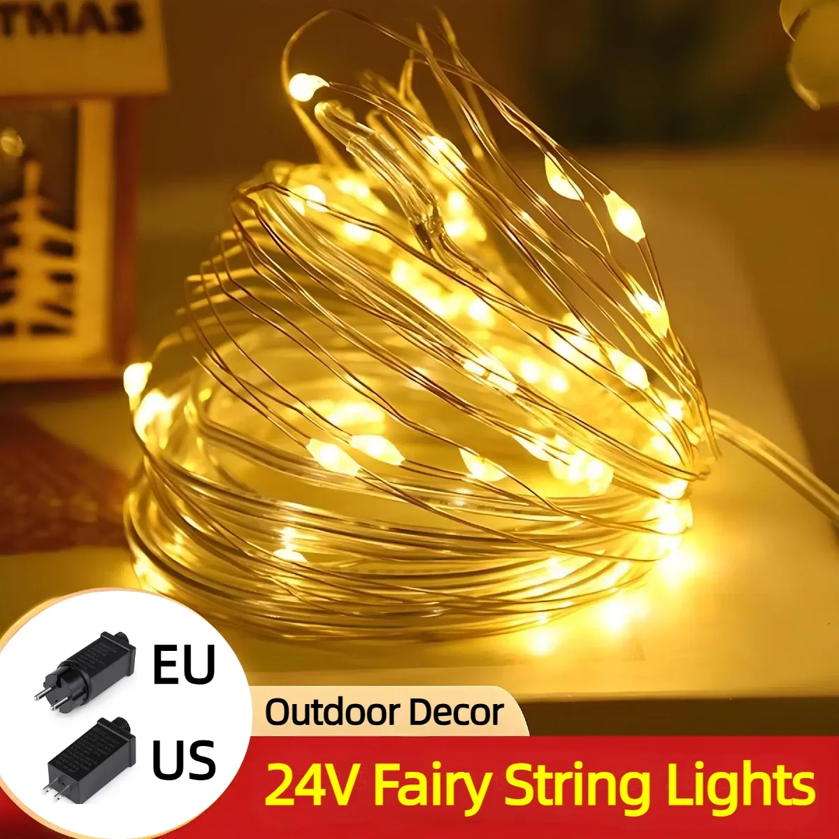 크리스마스 장식 LED 스트링 라이트 드림 컬러 8가지 모드 220V 110V EU US 야외 램프 축제 정원 웨딩 파티 장식