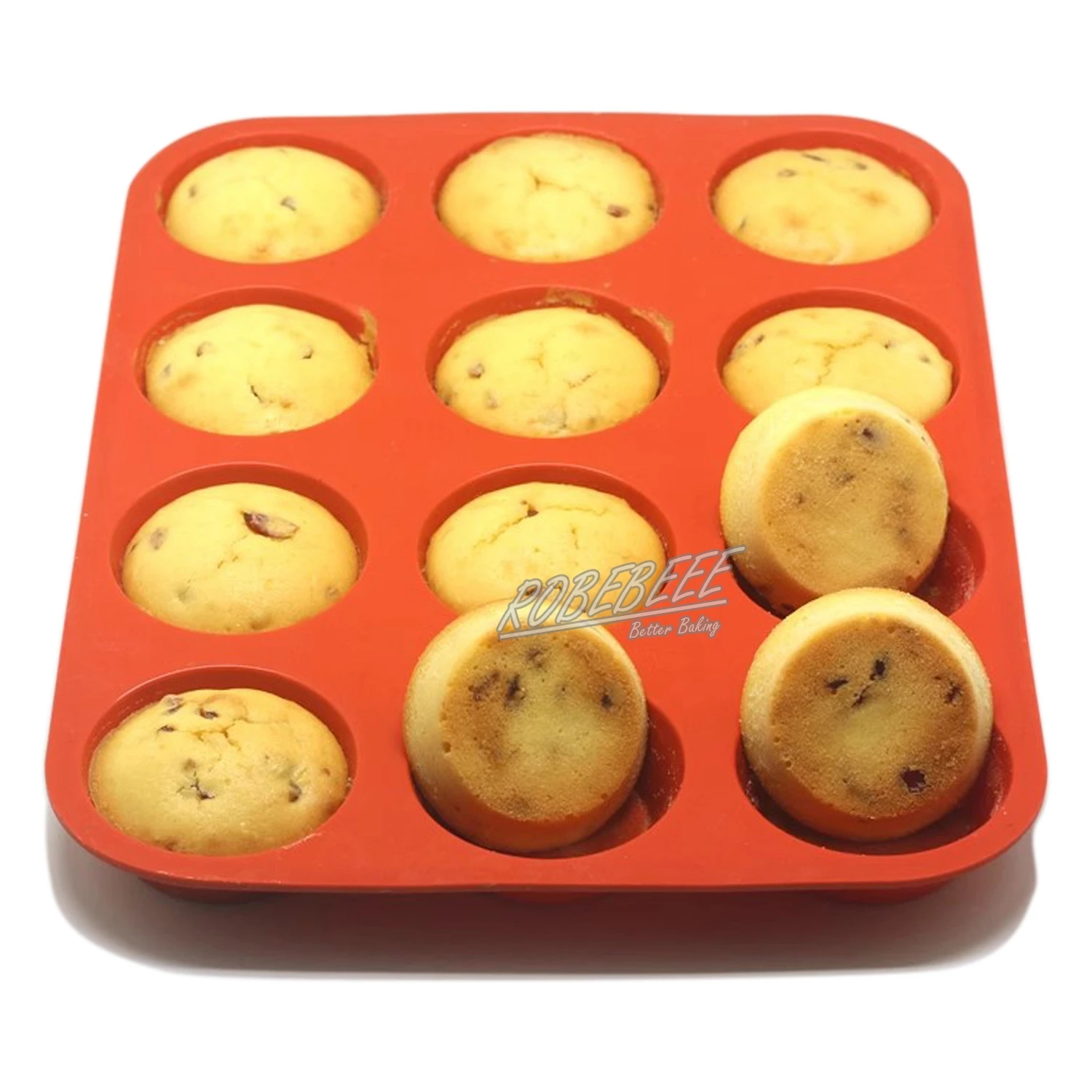 12 Cavities Large Premium Silicone Cake Cups Muffins Cupcake Molds Candy Cheese Holder Pan DIY Bakery Supplies
