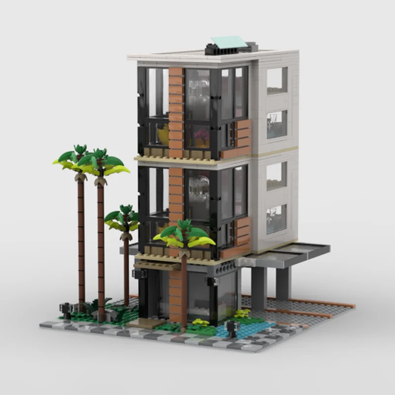 مدينة شارع عرض نموذج Moc قوالب بناء وحدات بناء نموذج التكنولوجيا كتل عيد الميلاد لتقوم بها بنفسك لعبة هدايا البناء #2