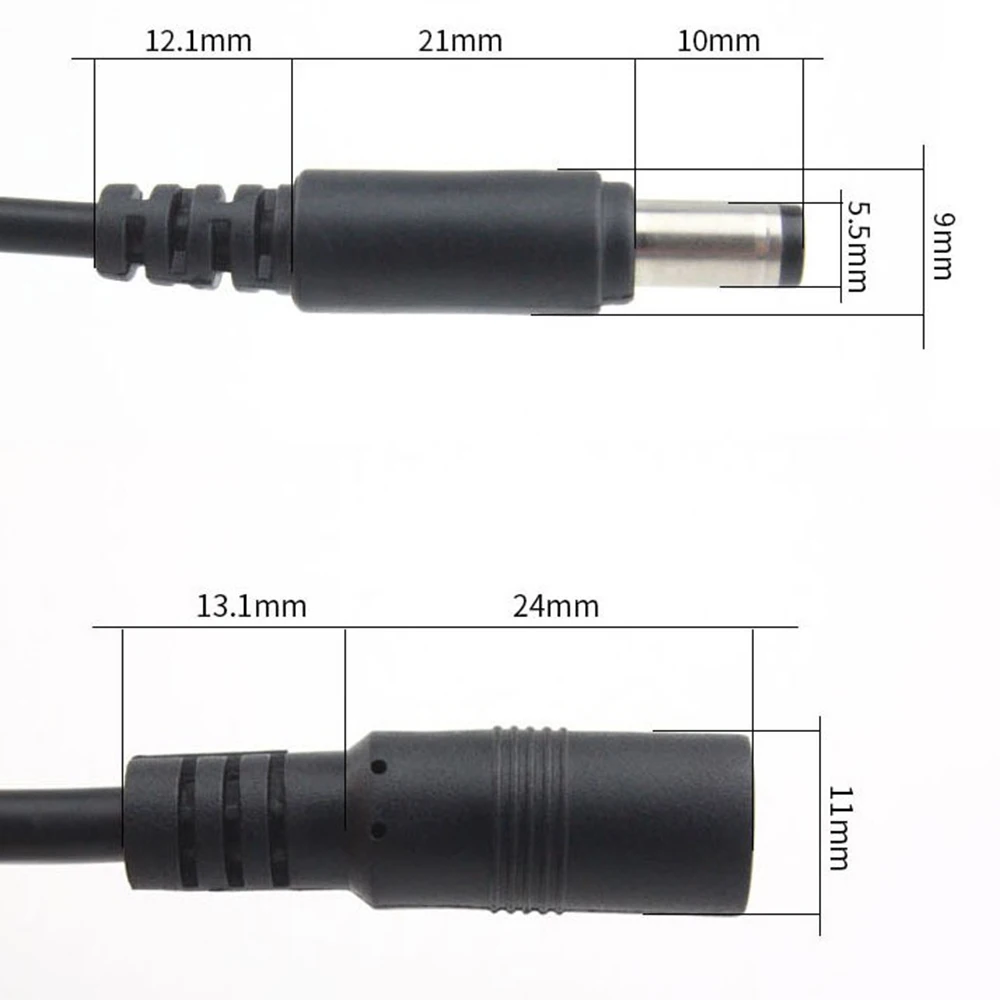 5 متر 10 متر DC12V كابل تمديد الطاقة 5.5 مللي متر * 2.1 مللي متر موصل ذكر إلى أنثى ل LED مصباح CCTV كاميرا الأمن وصلة كابل الطاقة أسود