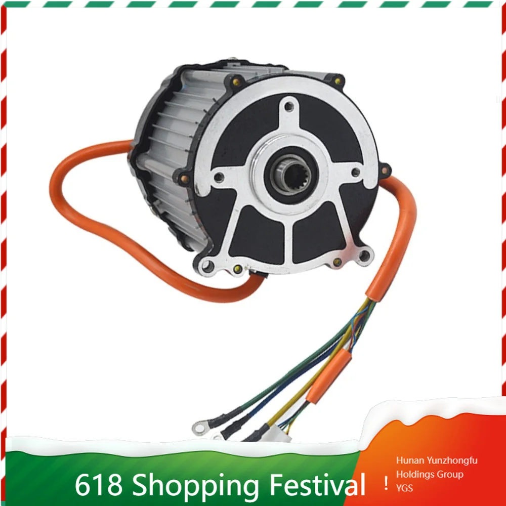 14 Teeth Spline Shaft Pure Copper BLDC Motor Accessory 48 60 Volt 1000 Watt For Cargo Electric Tricycle Refit