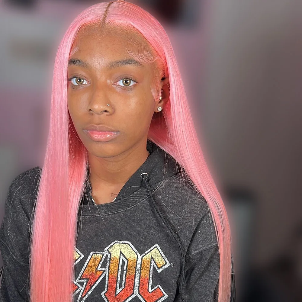 وردي فاتح العظام شعر طبيعي مفرود الدانتيل الباروكات الأمامية قبل قطعها 13x4 الدانتيل الشفاف شعر مستعار أمامي 100% شعر الإنسان شعر مستعار برازيلي