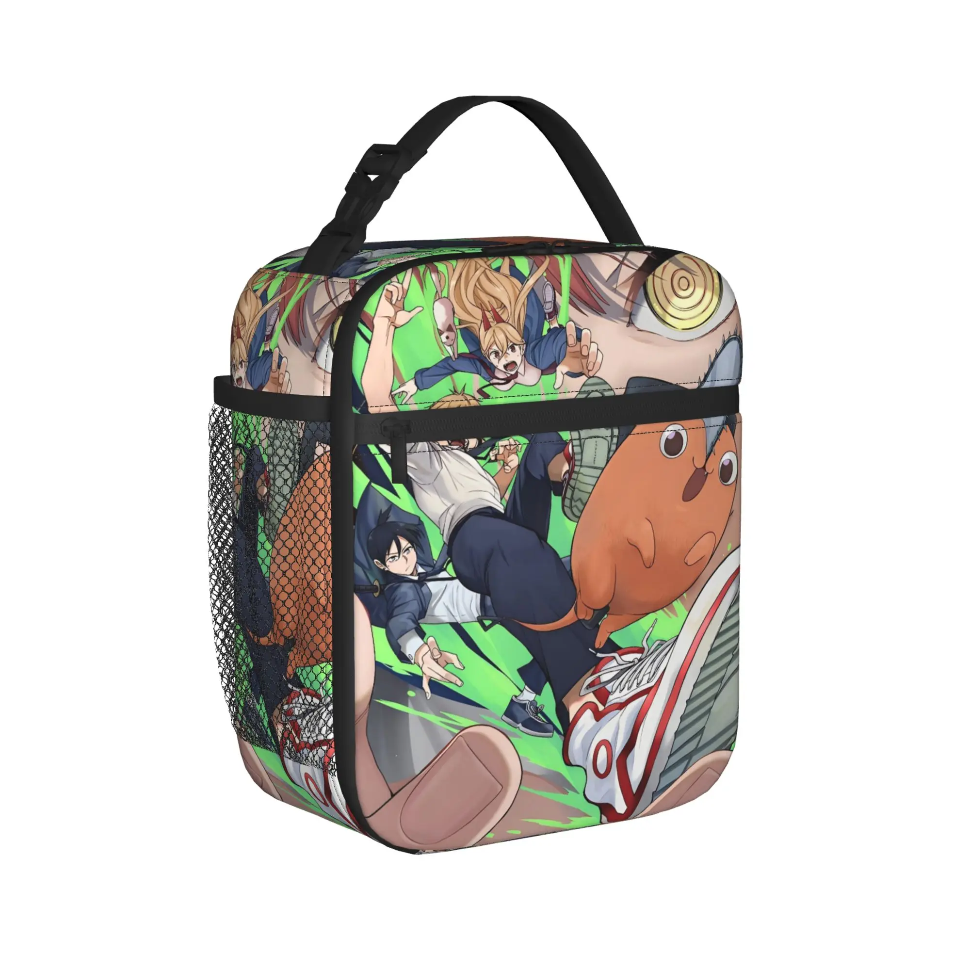 Chainsaws Man Lunch Bag For Women  Print Lunch Box Vintage Travel Cooler Bag Convenient Oxford Thermal Lunch Bags