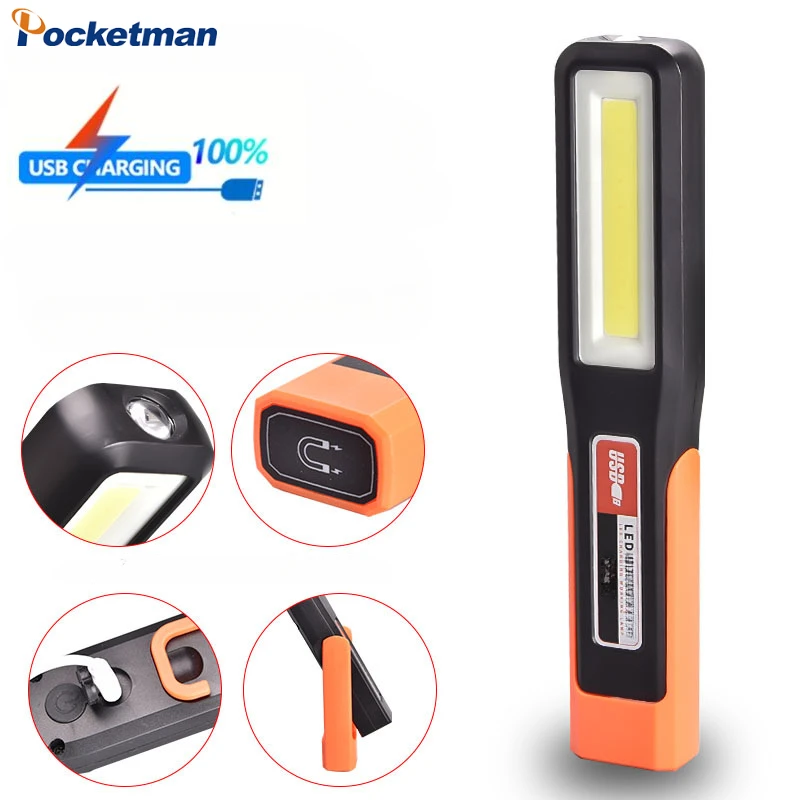 

Powerful LED Work Light Car Mechanic Lamp USB Rechargeable Camping Flashlight Magnetic Torch Emergency Lanterns Warning Lantern