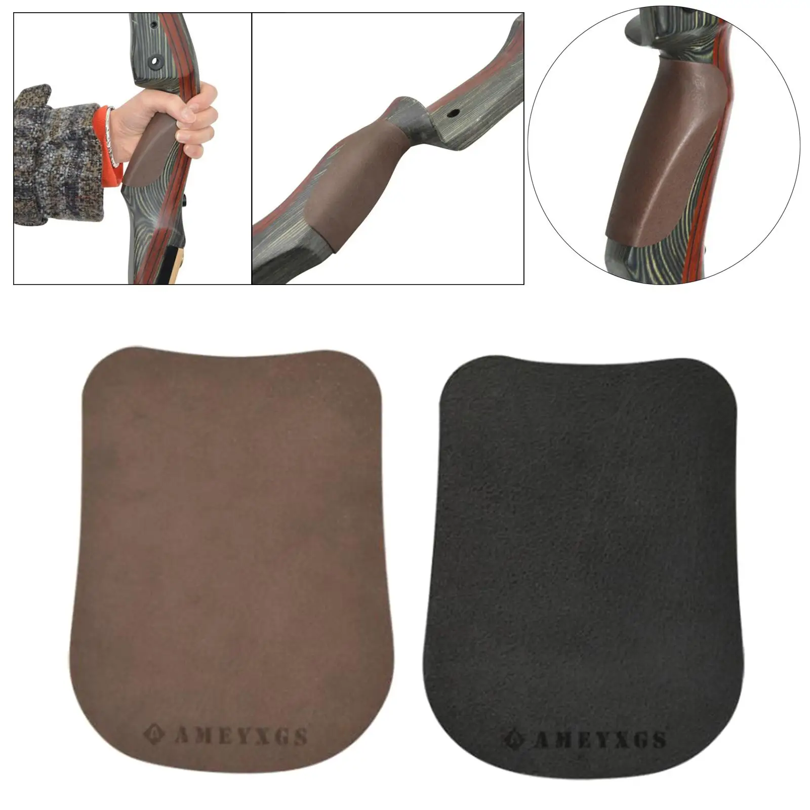 الرماية مجمع القوس مقبض الجلد غطاء قبضة حامي عدم الانزلاق اليدوية وسادة جلدية اطلاق النار الملحقات