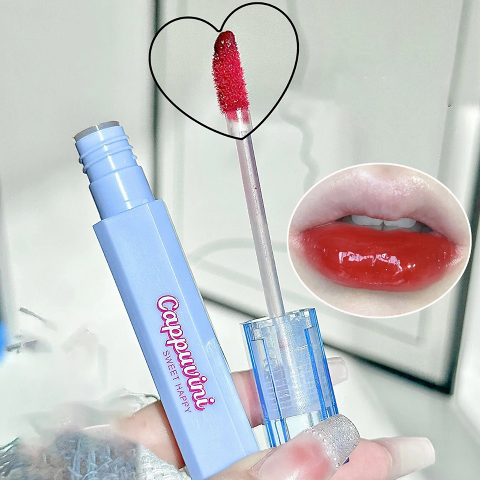 New Hot Natural-Looking Mirror Lip Gloss Smooth Soft Rich Colors Quick-Drying Lipstick for Birthday Valentine's Day Gift