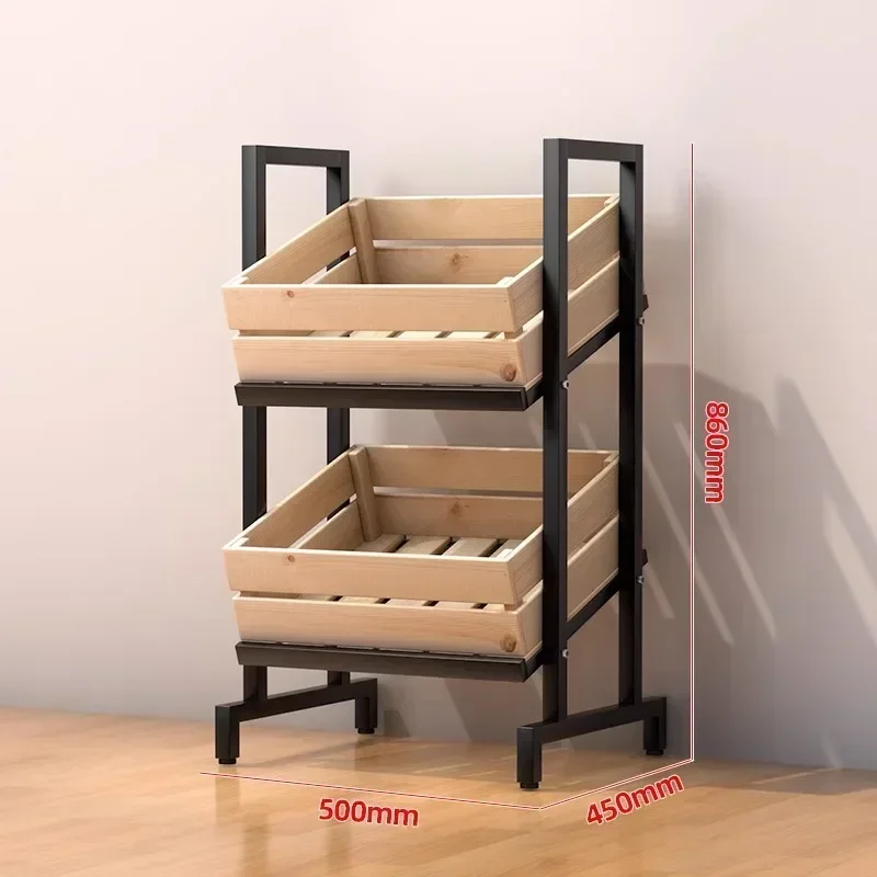 

Household solid wood with wheels Fruit rack Fruit and vegetable Kitchen high-end storage Wine Display Fruit