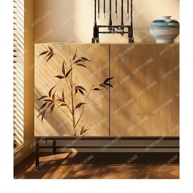 XXFactory Direct New National Style Hand Painted Bucket Cabinet Log Wind Large Capacity TV Cabinet