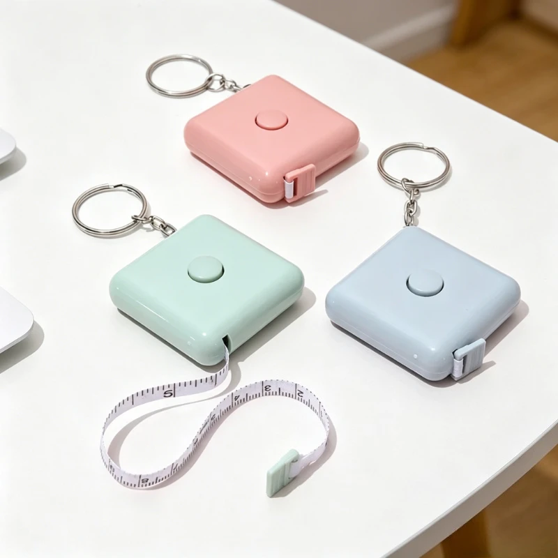 3pcs Square Keychain Tape Measure Retractable Portable Mini Ruler Office Home Clothing Body Measurements Measuring Tape Measure