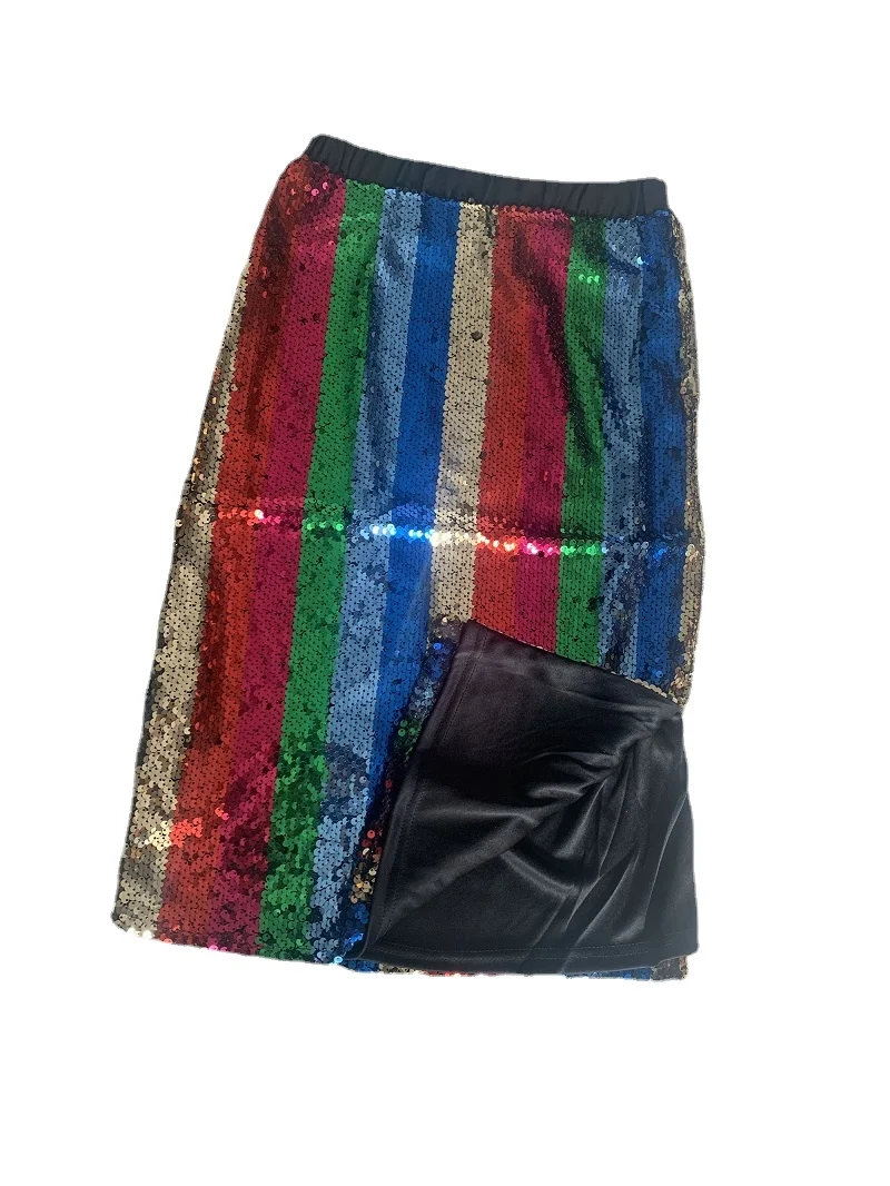 

Long Sequins Skirts Women Dancing Parry Skirts Lady Bling Bling Long Club Pencil Skirts