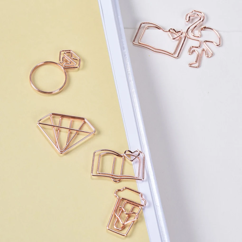 Mini Metal Love Diamond Crown Envelope Paper Clips Photo Tickets Office School Home Document Notes Organization Binder Clips