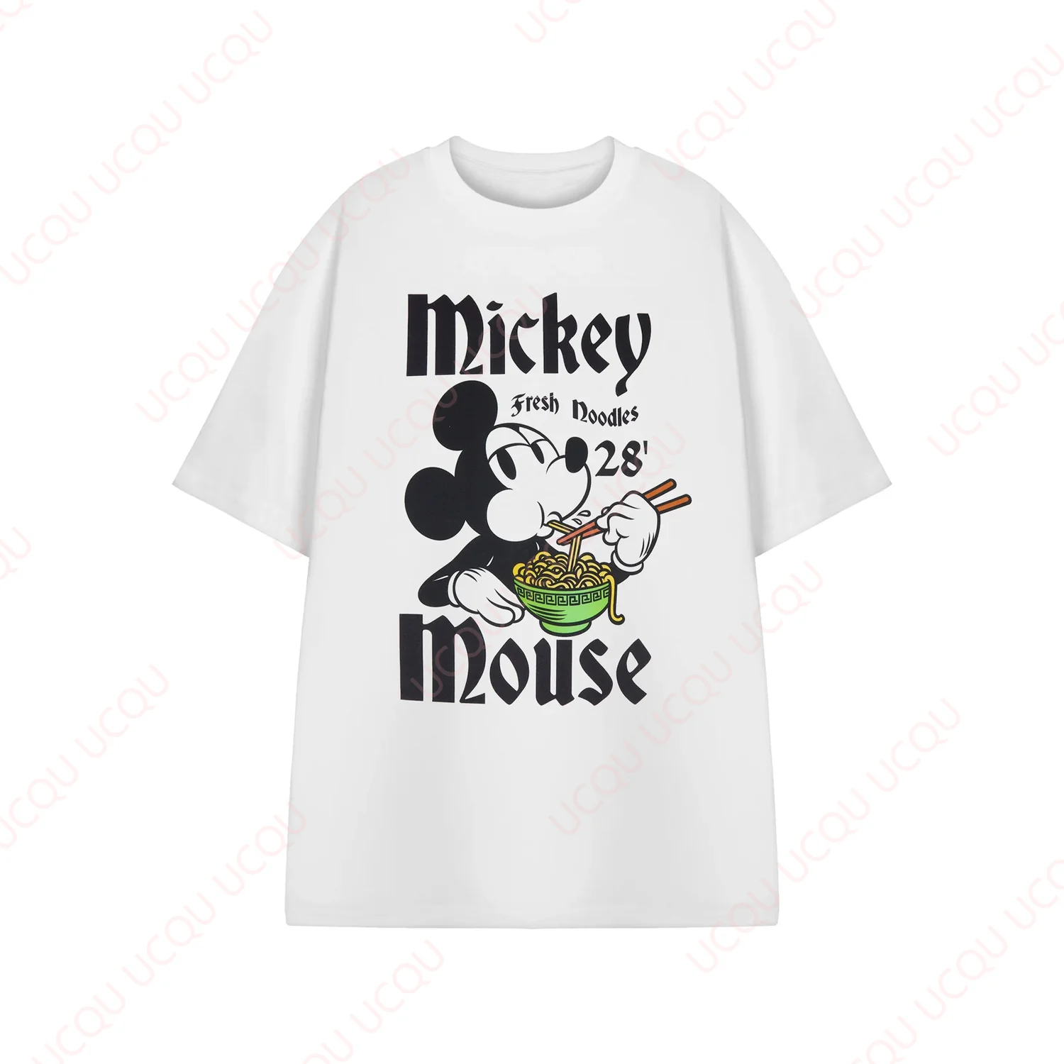 

Футболка со свежей лапшой Disney с Микки Маусом, летние удобные топы унисекс, свободная футболка для взрослых и детей, Лидер продаж, повседневные футболки