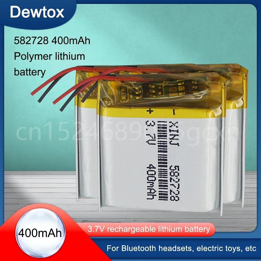 400mAh 3,7V 582728   Bateria recarregável de polímero de lítio li-po li-ion para smartwatch gps pda notebook alto-falante bluetooth mp4
