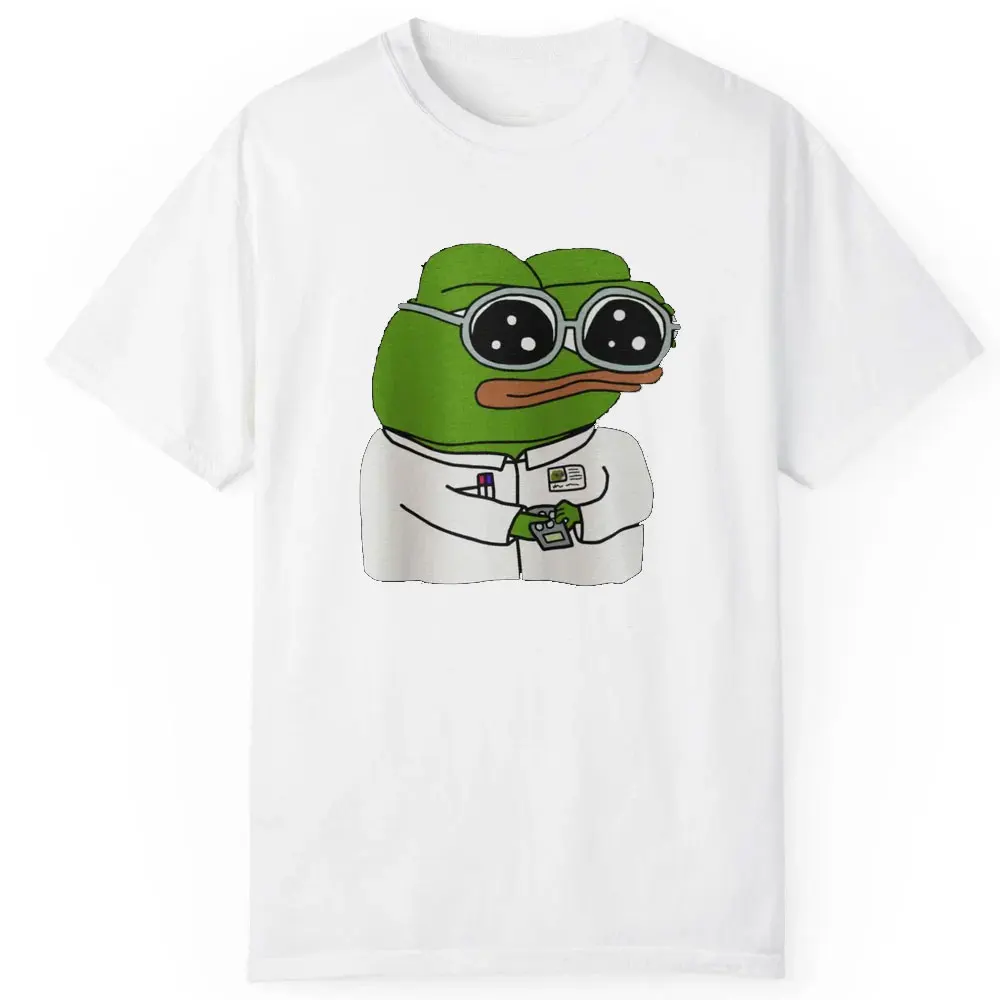 عالم بيبي الضفدع Labcoat Fren Science Meme مضحك ثقافة الإنترنت الفكاهة الحضرية الجرافيك تيز للجنسين قصيرة الأكمام قميص #3
