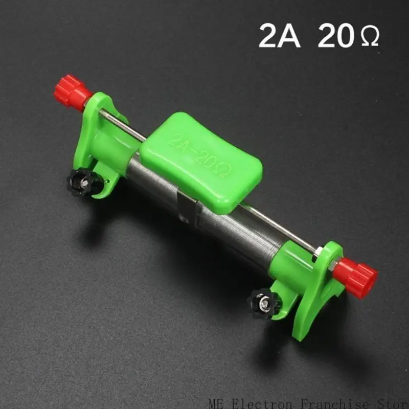 Sliding Electric Resistance 2A 20Ω Adjustable Sliding Rheostat For Circuit Testing And Physics Teaching Demonstration
