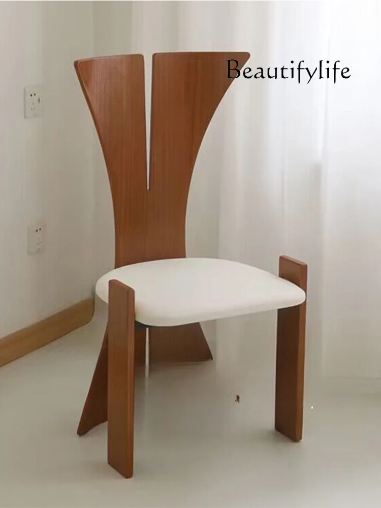 

Modern Classic Silent Style Armchair Mid-Ancient High Back Chair Solid Wood Simplicity Dining Chair B & B Internet Celebrity