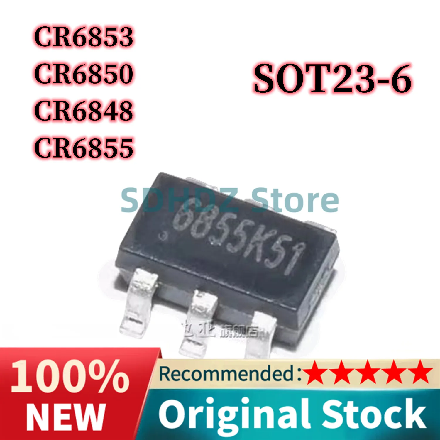 10PCS CR6848S CR6850S CR6853S CR6855L CR6848 CR6850 CR6853 CR6855 6850 6853 6855 SOT23-6 AC-DC controller and voltage regulator