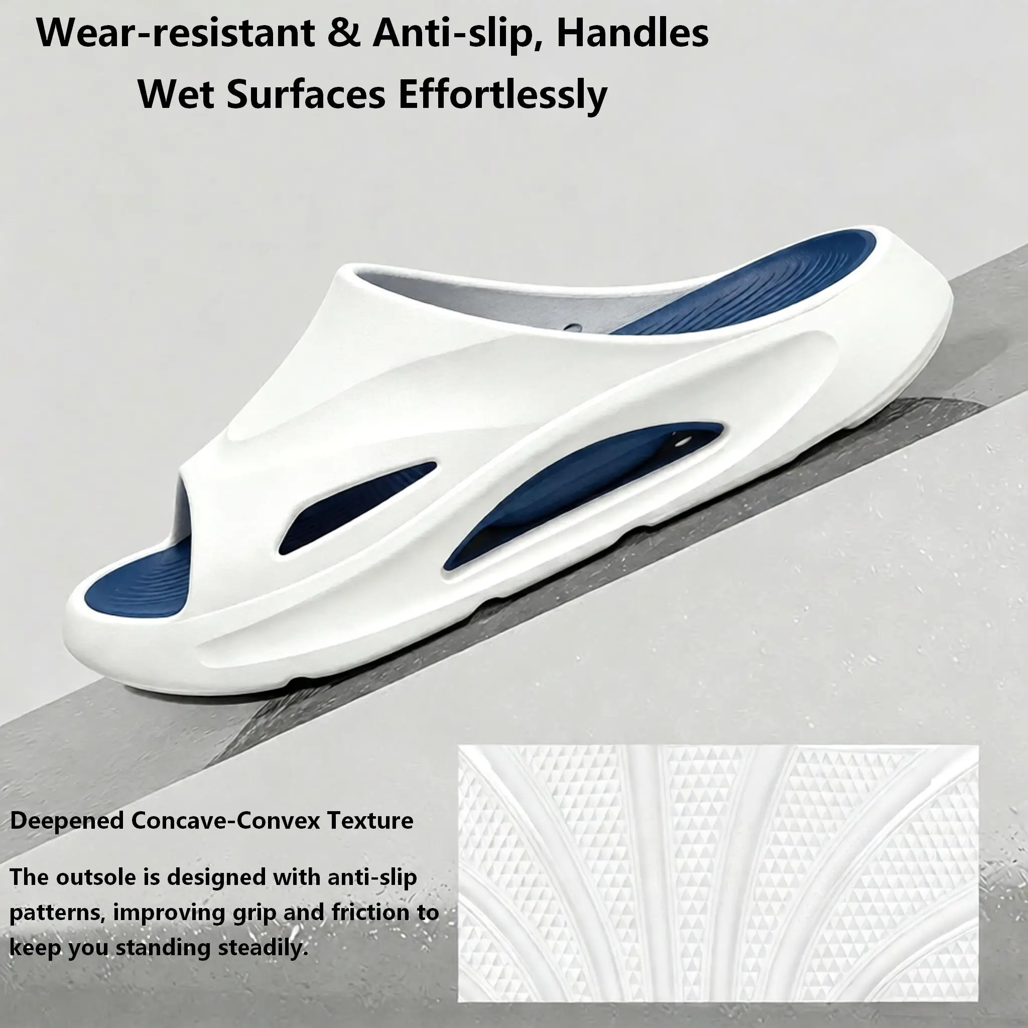 Men Sports Slides Upgraded Soft EVA Detachable Midsole Anti Slip Cloud Bounce Outdoor Walking Slide Sandals