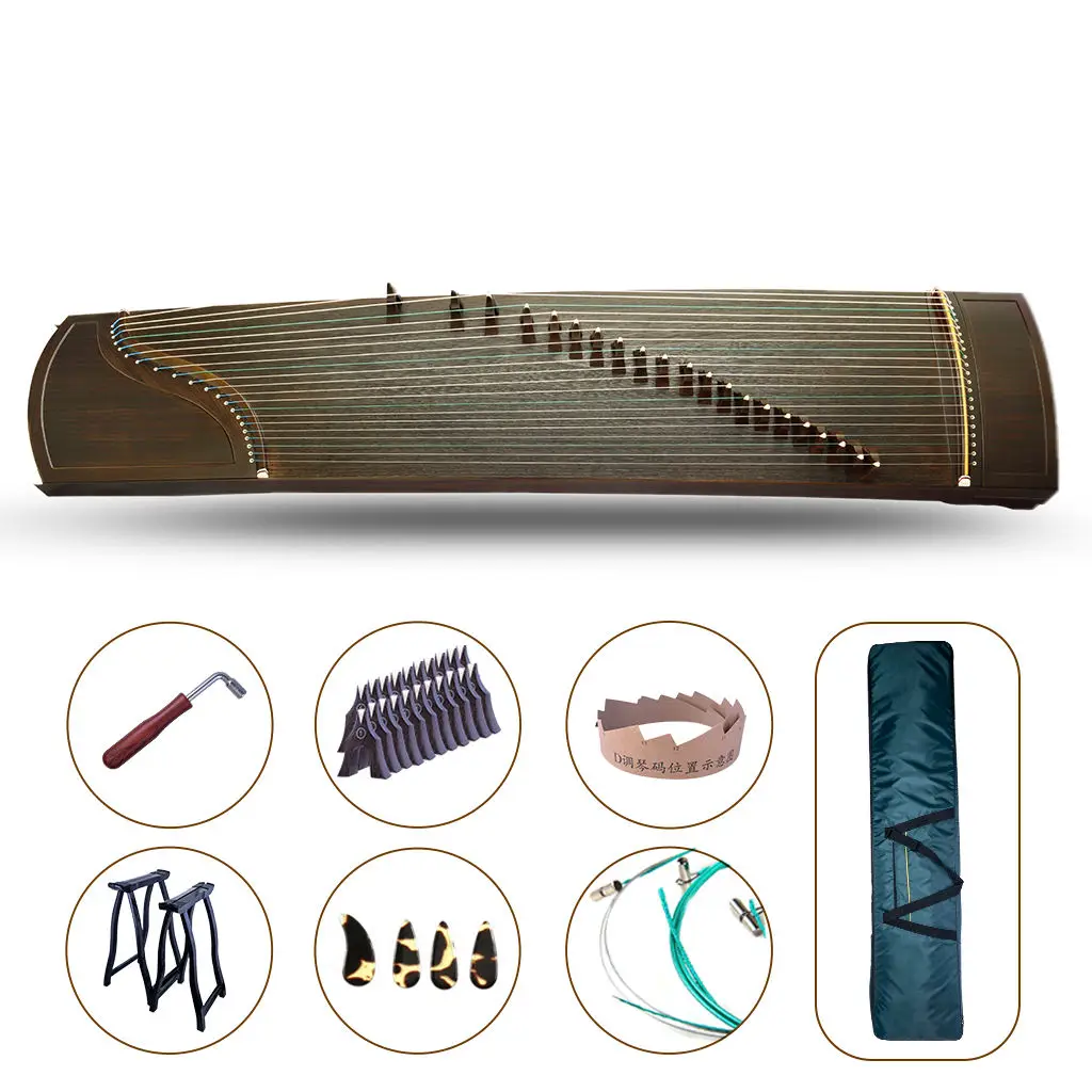 

Advanced ebony guzheng instrument 21 strings 163cm Chinese guzheng harp hot selling