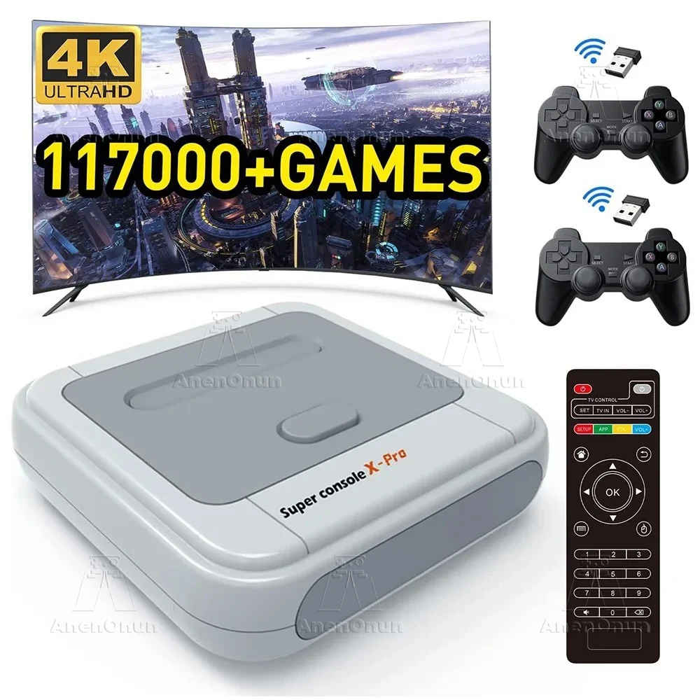 

4K Video Game Console 117000 Game 70 Emulator Gamebox High Quality Android Smart TV Box High Performance Emuelec Gaming Machine