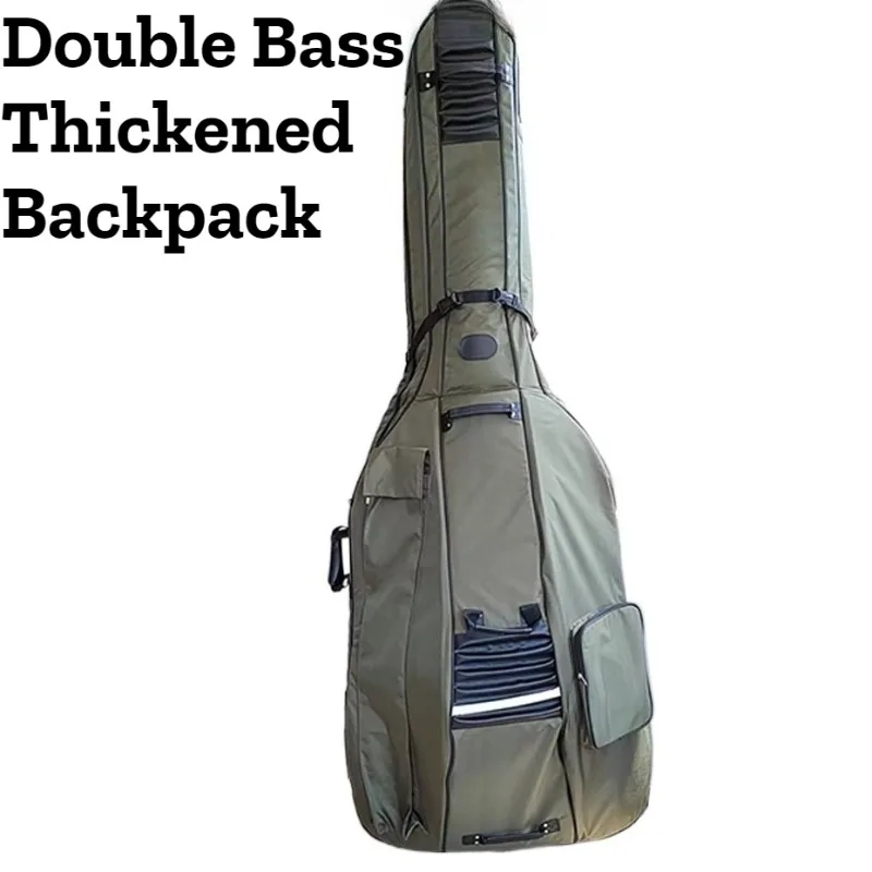 Oxford Cloth Double Bass‌ Backpack Waterproof Shockproof Shoulders Portable Movable Double Bass Bag Musical Instrument Accessory