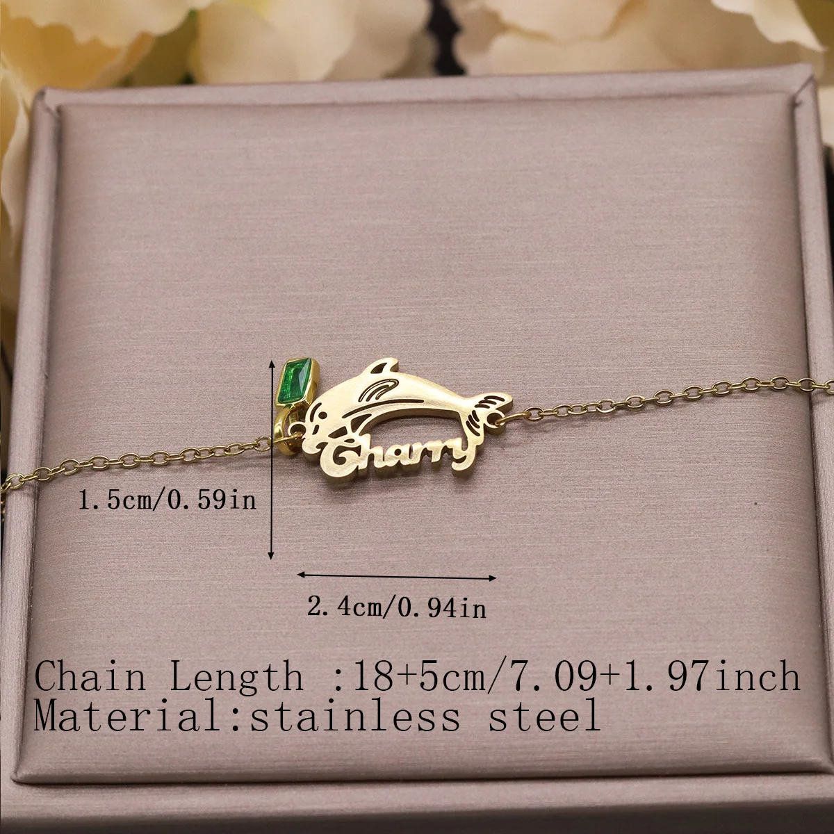 Todorova Custom Name Dolphin Couple Bracelet, Cute Animal Stainless Steel Jewelry, Personalized Gift for Her/Him & Ocean Lovers view 6