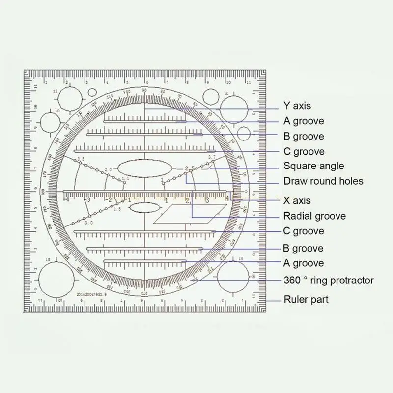 Multi-functional Geometric Drawing Ruler Architector Ruler for Stereogram Charts