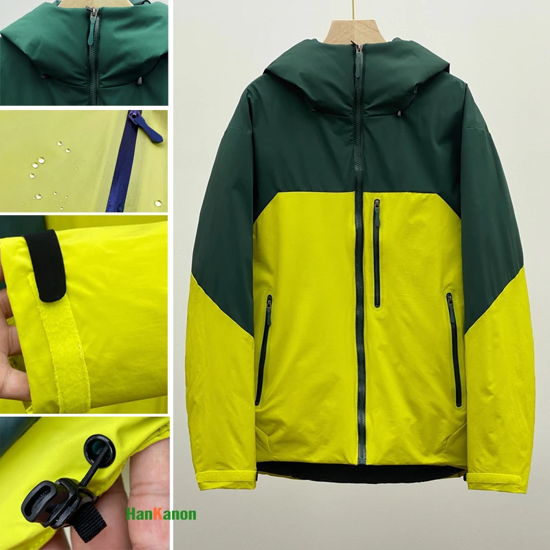 

Outdoor Color-Blocked Hooded Down Jacket | Casual Versatile Unisex Coat Unisex Waterproof and Windproof Camping Winter Warmth