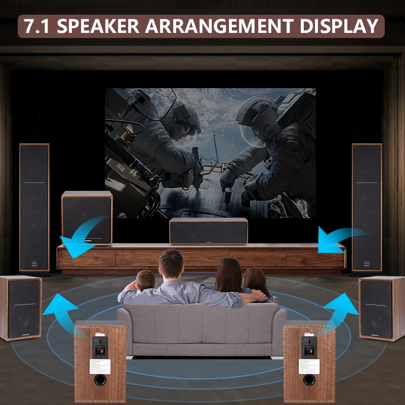 7.1 Tower Home Theater System Surround Sound Floor-standing Wooden Home Theatre System