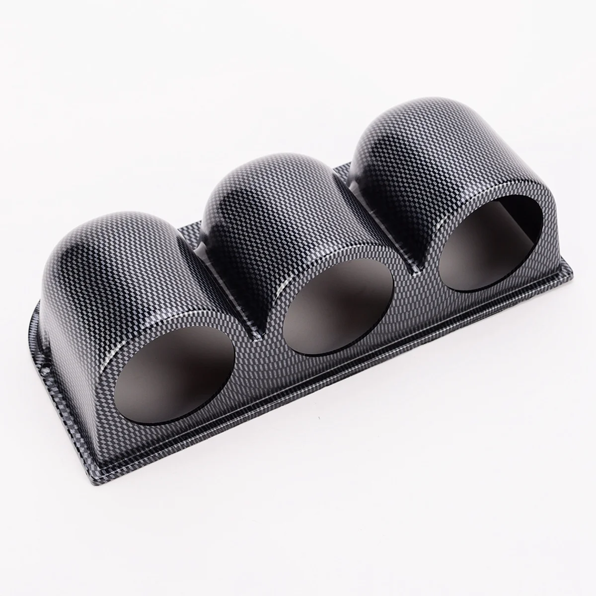 

ABS Dash Mount Gauge Pod Holder Horizontal Carbon Fiber Look 52mm Triple Hole Gauge Meter Pod for Car Truck Boat Motorcycle